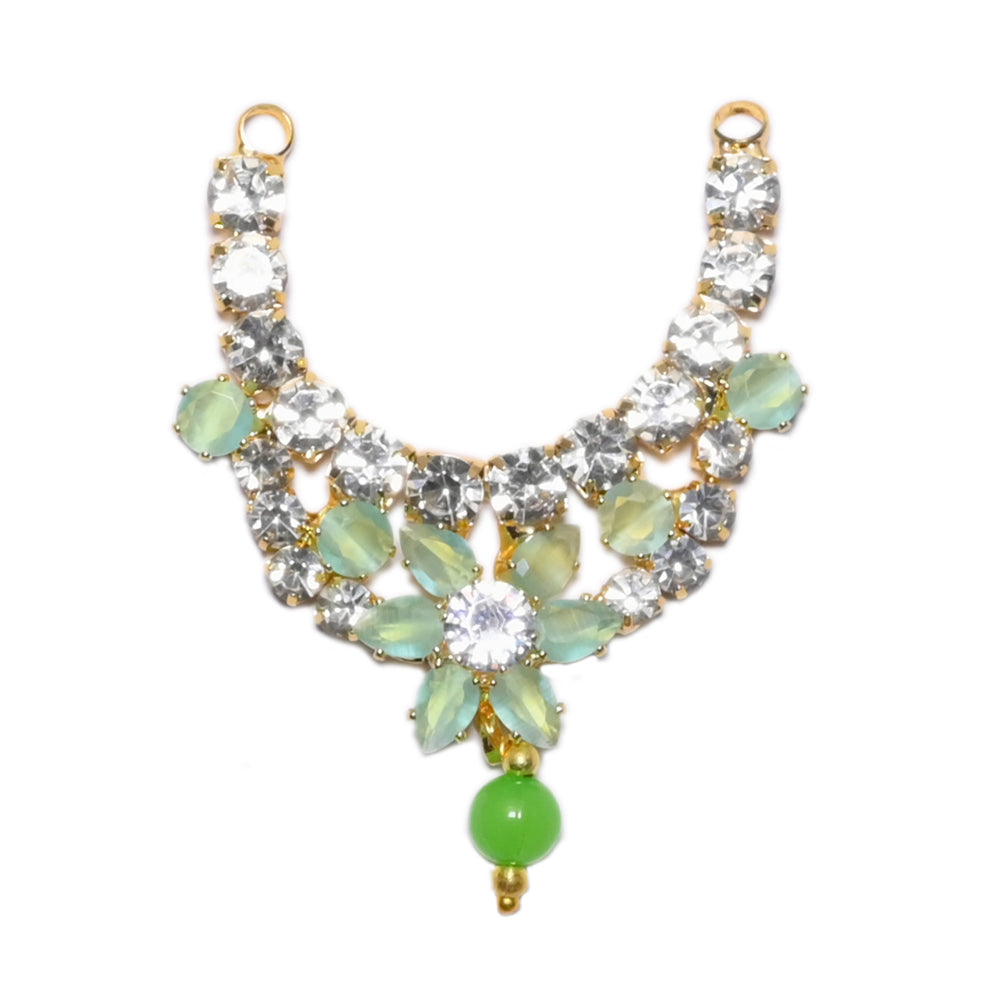 Golden Sea Green Stone Pearl Work Neckless / Mala (Copy)