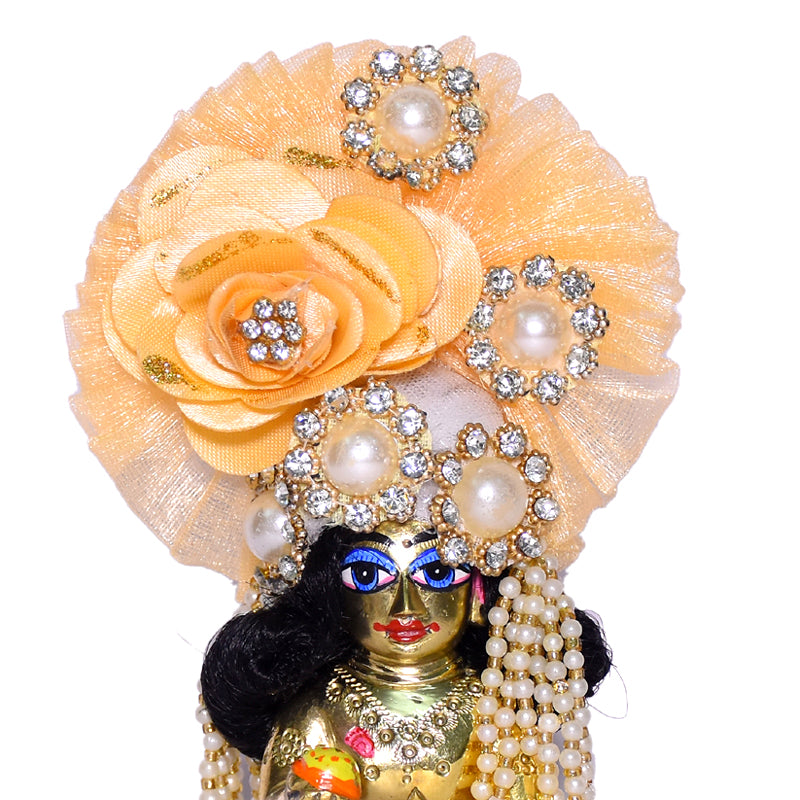 Designer Golden Stone Patch Work Laddu Gopal Pugree