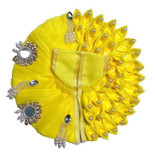 Designer Yellow pearl work dress