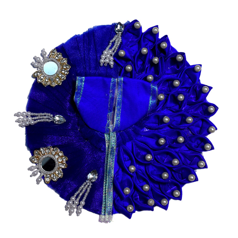 Designer Royal Blue pearl work dress