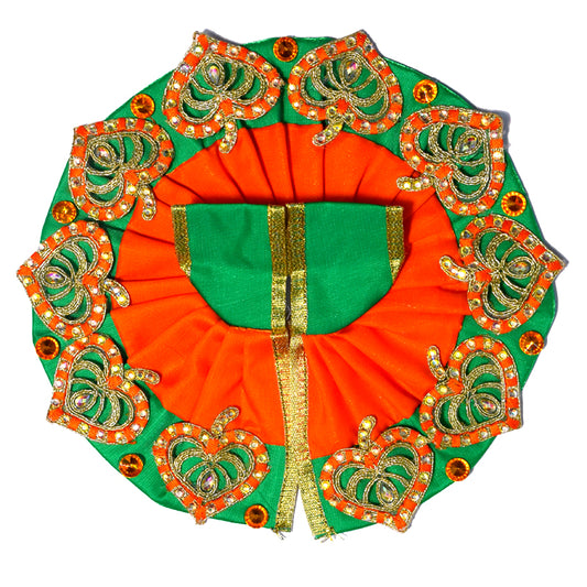 Green Orange Stone Patch Work Dress