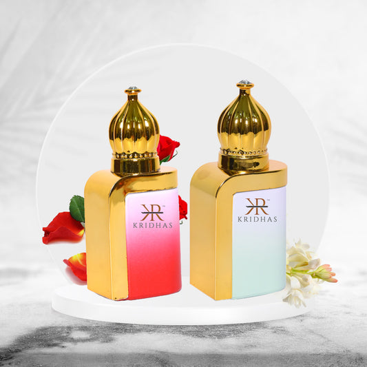 God Oil Rollon Attar/Fragrance Combo Pack | 2 Pcs - Rajnigandha, Rooh Gulab